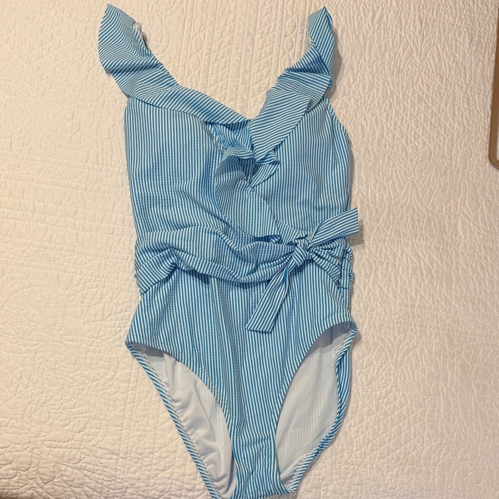 Lilly Pulitzer Blue Striped One Piece Swimsuit